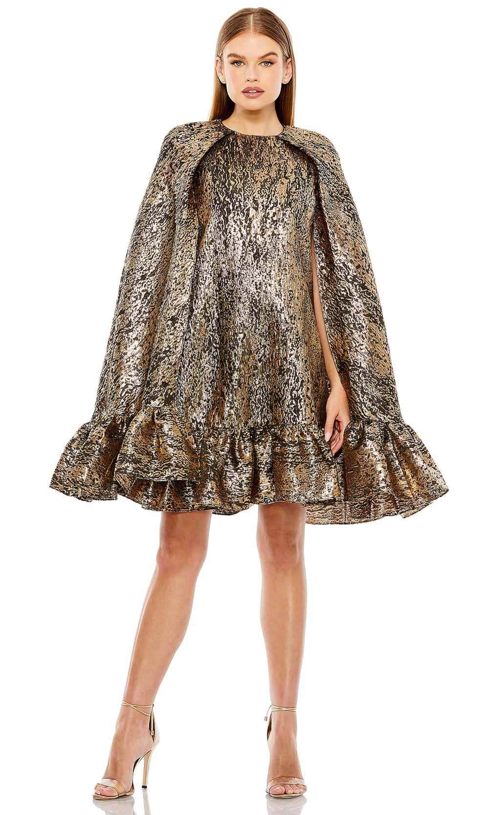 Mac Duggal 20700 - High Neck Cocktail Dress XS /  Bronze