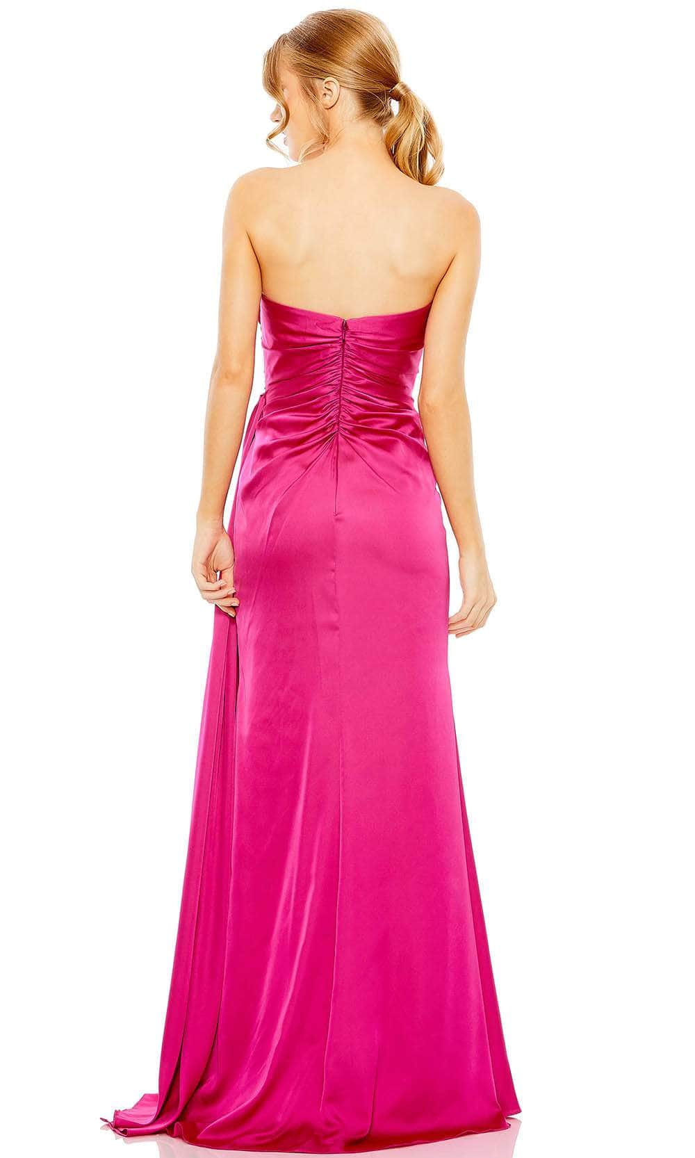 Mac Duggal 2211 - Ruched Satin Prom Gown with Slit Special Occasion Dress