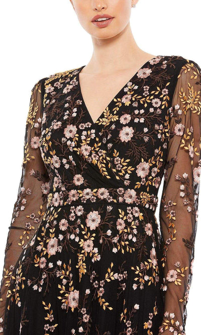 Mac Duggal - 35103 Sheer Long Sleeve Floral Dress Special Occasion Dress