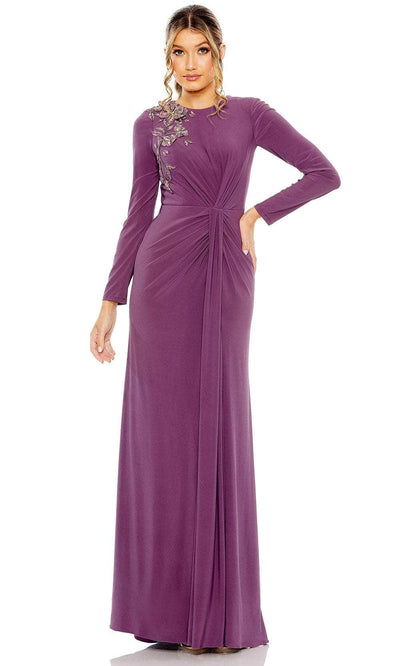 Mac Duggal 42106 - Long Sleeve Ruched Evening Gown Evening Dresses 4 / Heather