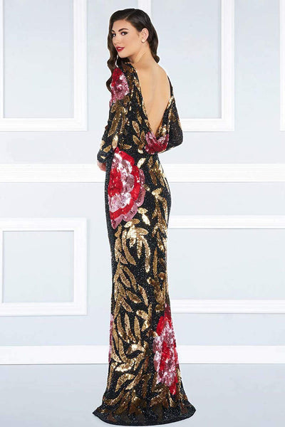 Mac Duggal - 4566R Bateau Multi-Color Long Dress Evening Dresses