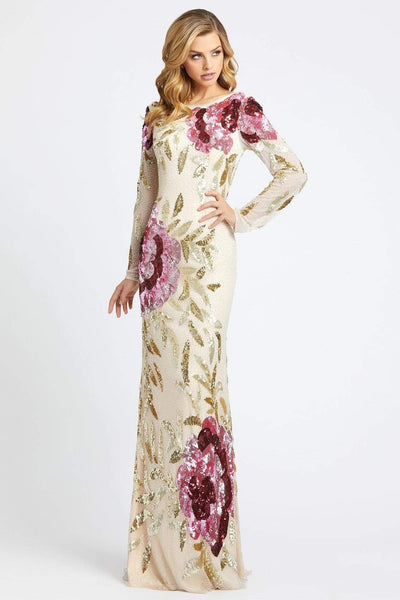 Mac Duggal - 4566R Bateau Multi-Color Long Dress Evening Dresses
