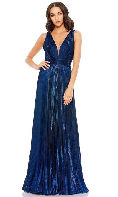 Mac Duggal 50640 - Metallic Sleeveless Evening Dress Evening Dresses 0 / Sapphire