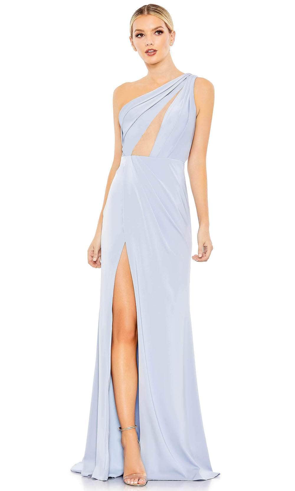 Mac Duggal 50668 - Asymmetrical Neckline Prom Dress Prom Dresses 0 / Powder Blue