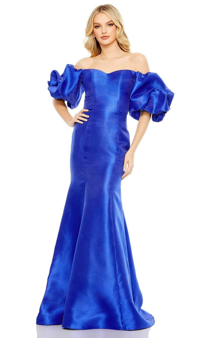 Mac Duggal 50677 - Puff Satin Prom Gown Special Occasion Dress 2 / Royal Blue