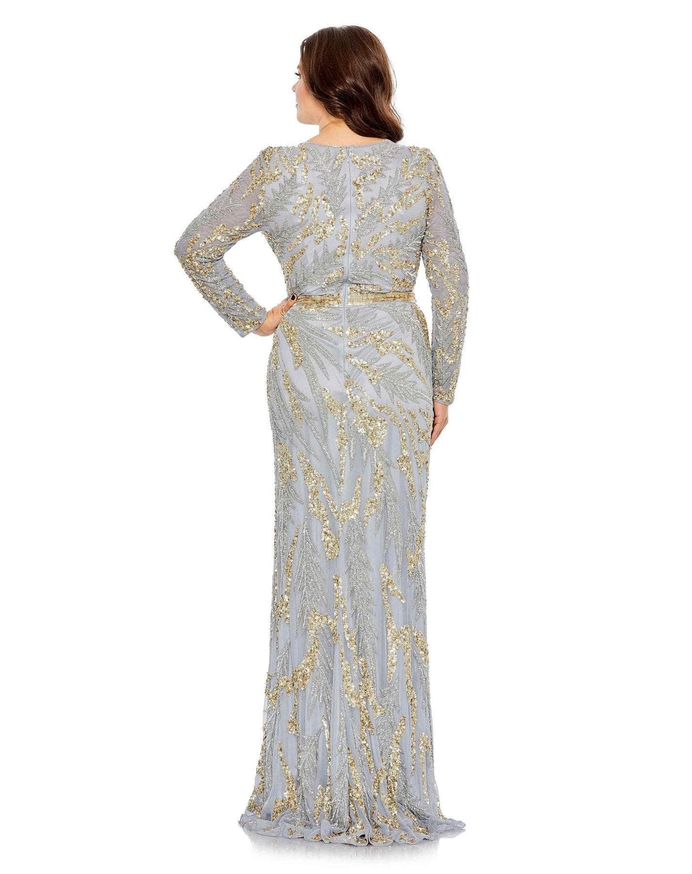 Mac Duggal 5358 - Long Sleeve High Neckline Embellished Dress Special Occasion Dress