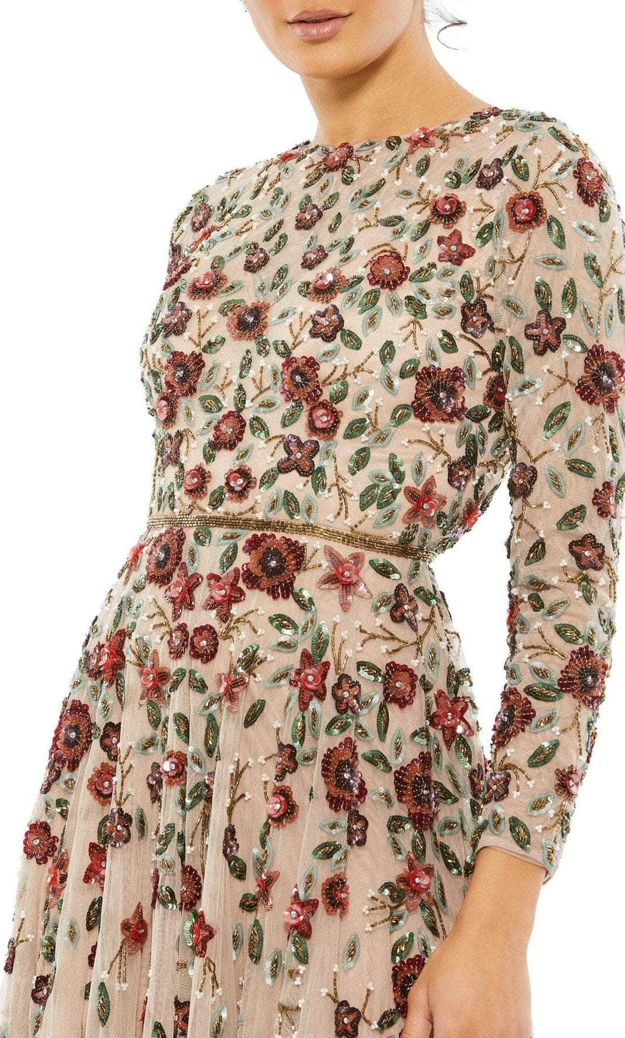 Mac Duggal 5533 - Floral Sequin A-Line Evening Dress Winter Formals and Balls