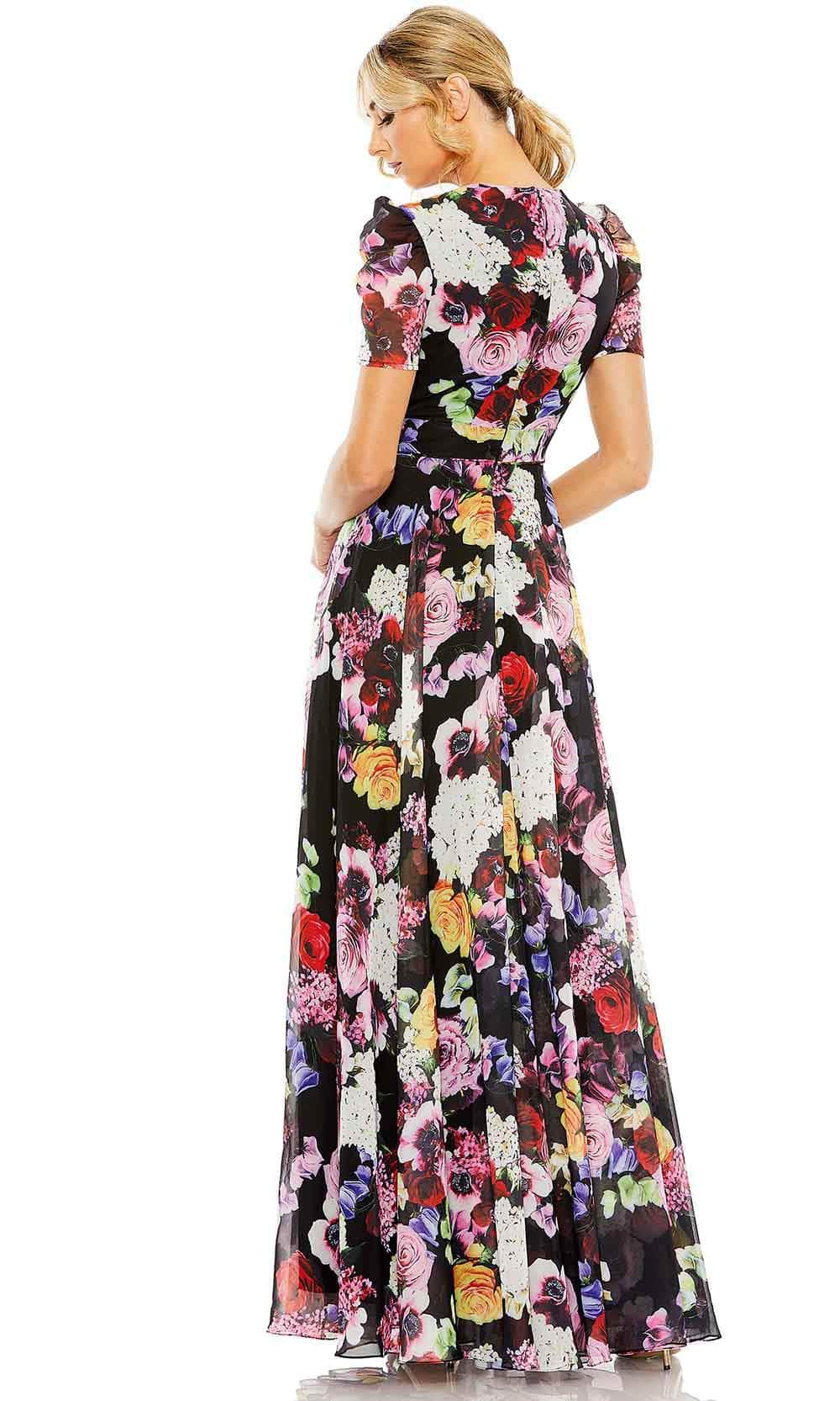 Mac Duggal 55933 - Plunging Floral Print Formal Gown Special Occasion Dress