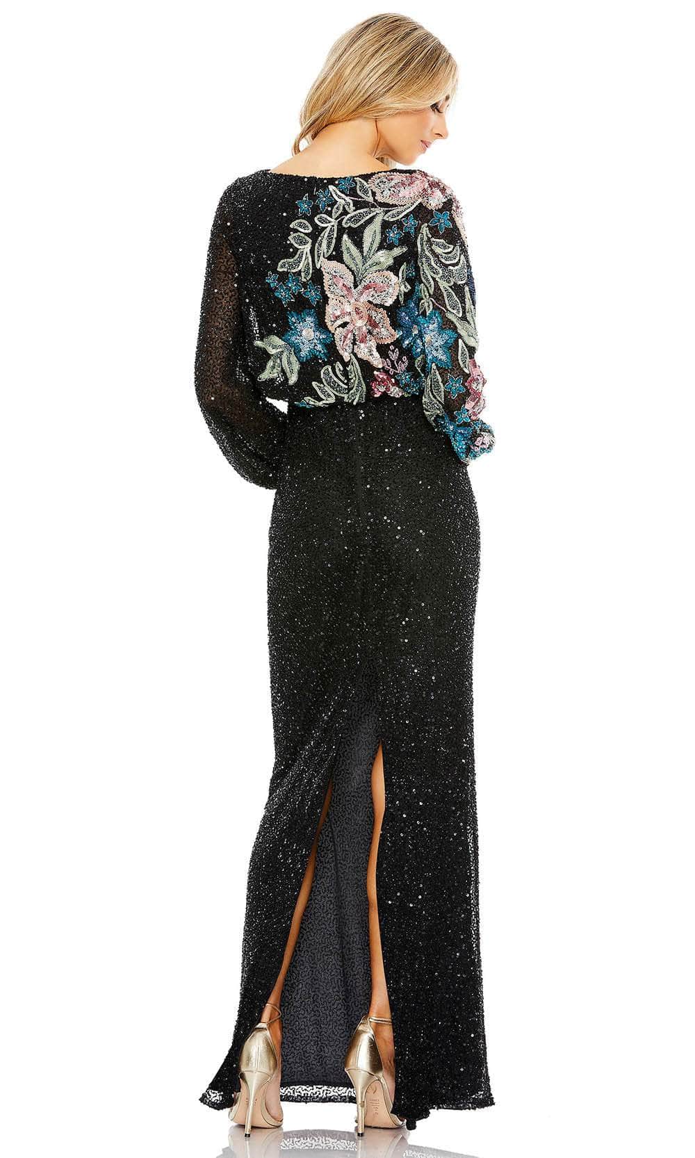 Mac Duggal 5615 - Floral Sequin Evening Gown Special Occasion Dress