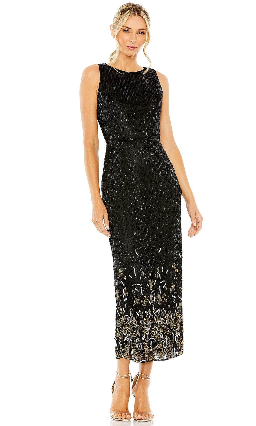 Mac Duggal 5796 - Column Prom Dress 2 /  Black Multi