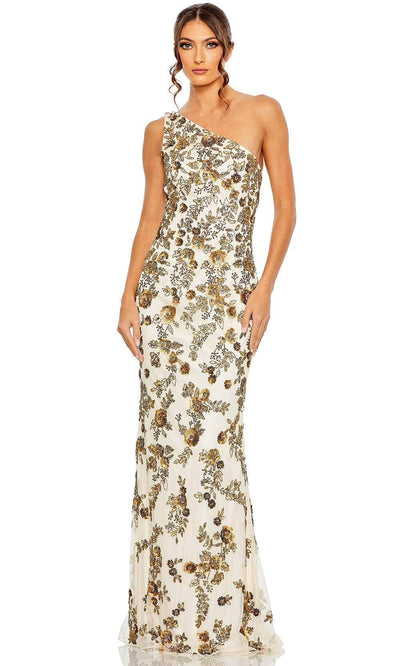 Mac Duggal 5955 - Floral Evening Gown 2 /  Champagne Gold
