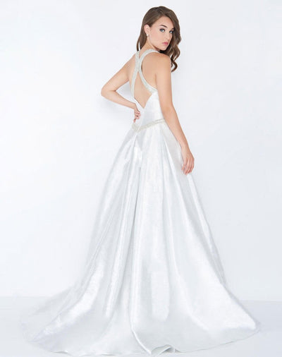Mac Duggal - 62973M Plunging V-Neck Crystal Beaded A-Line Gown Special Occasion Dress