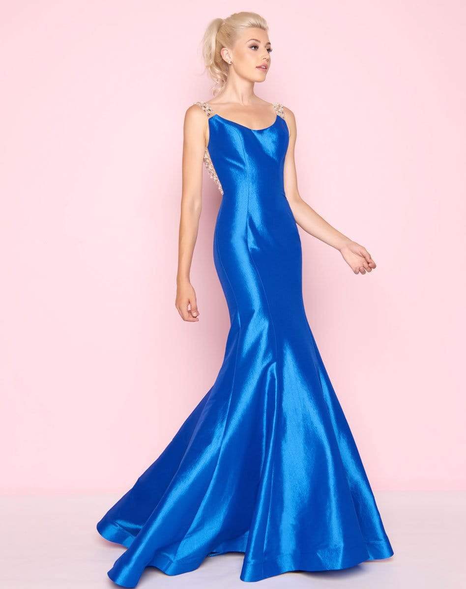 Mac Duggal - 66080L Beaded Scoop Mermaid Dress Special Occasion Dress 0 / Sapphire