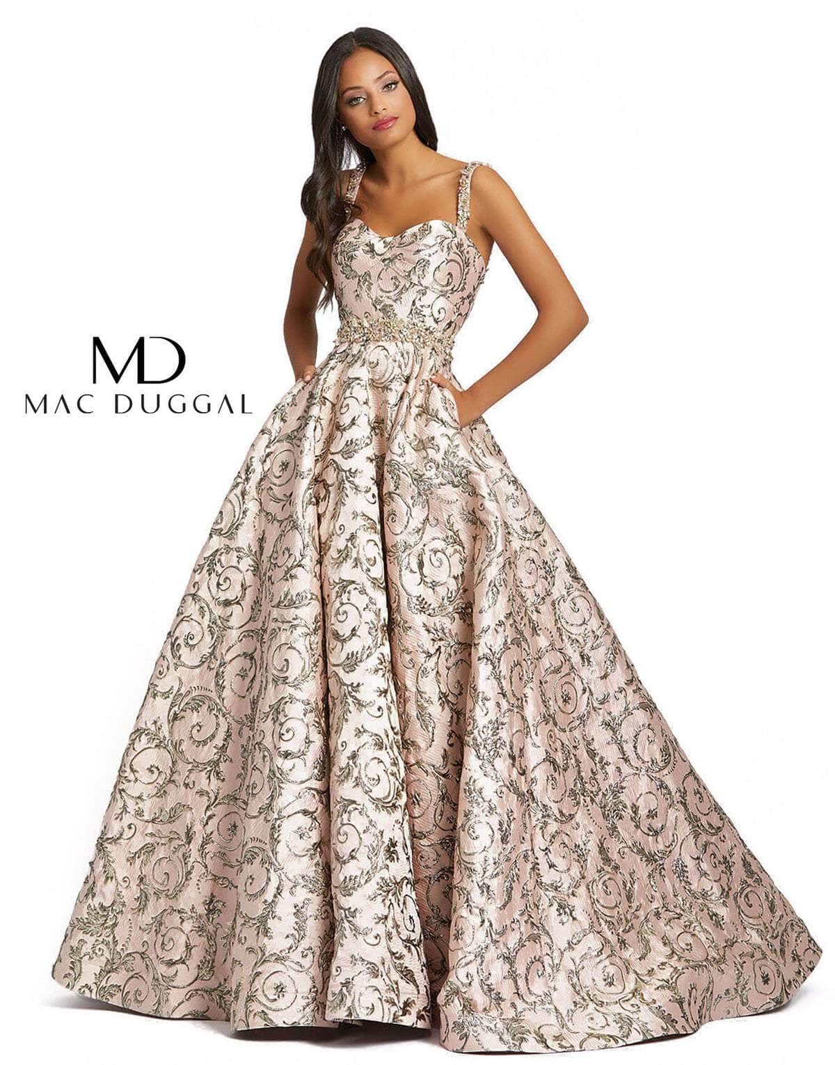 Mac Duggal 67114 - Sweetheart Metallic Detail Evening Dress Special Occasion Dress 8 