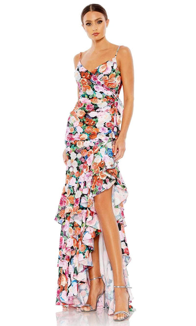 Mac Duggal 68075 - Floral Sleeveless Prom Dress Prom Dresses 0 / Multi