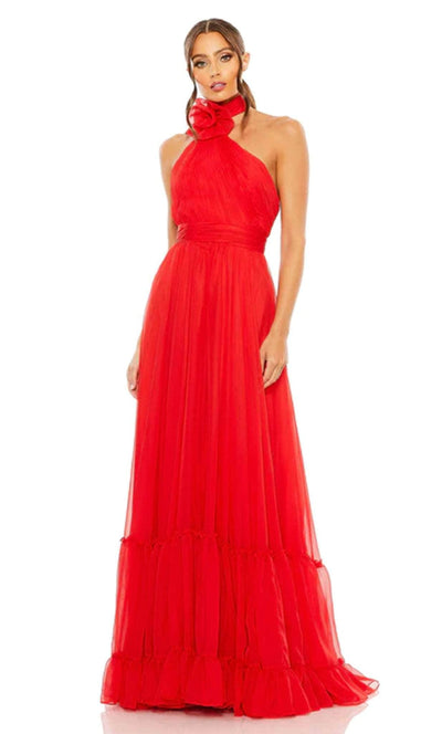 Mac Duggal 68209 - Floral Choker Prom Dress Prom Dresses 0 / Red