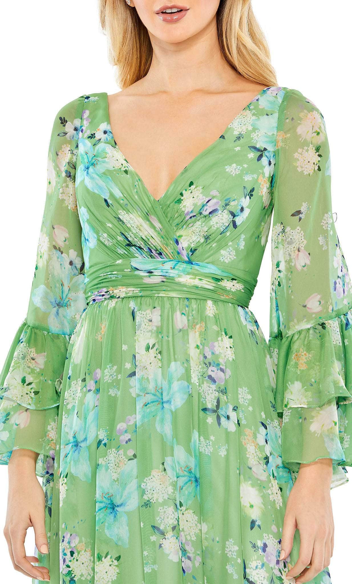 Mac Duggal 68257 - Tea Length Flounce Floral Dress Special Occasion Dress