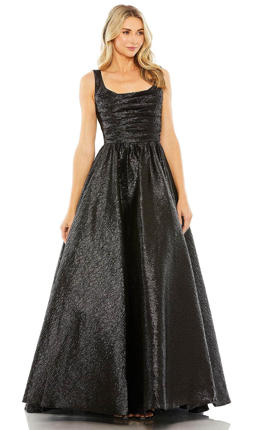 Mac Duggal 68349 - Metallic A-Line Evening Dress Evening Dresses 2 / Black