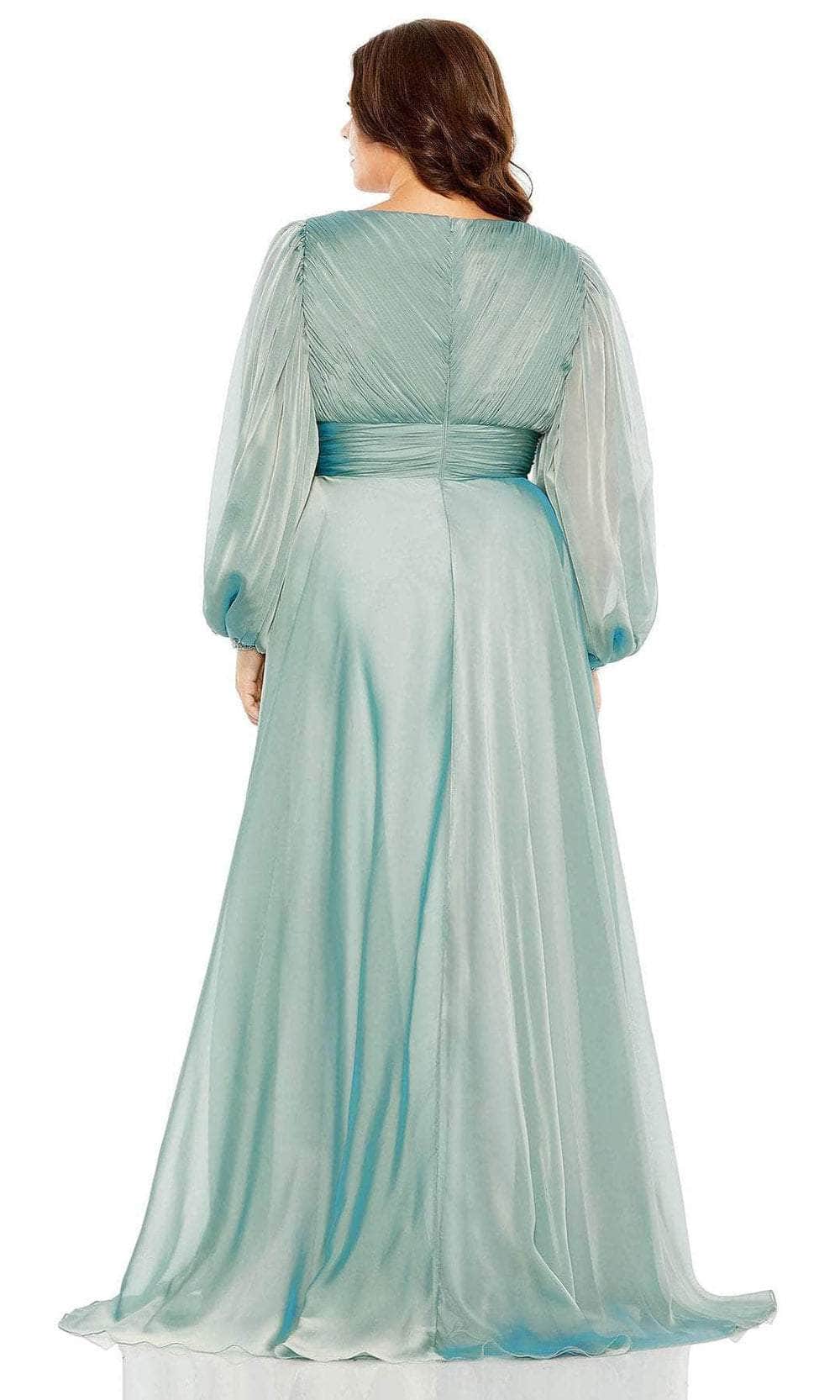 Mac Duggal Puff Sleeve Embellished Cuff A-Line Gown - Pink Mac Duggal Puff Sleeve Embellished Cuff A-Line Gown - Pink