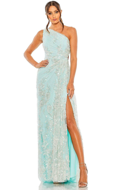 Mac Duggal 68507 - Beaded Lace Asymmetric Evening Gown Special Occasion Dress