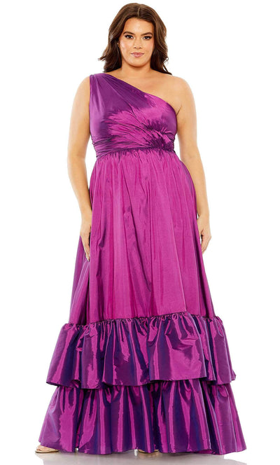 Mac Duggal 68527 - Ruffle Tiered A-Line Evening Gown Special Occasion Dress 14W / Ultra Violet