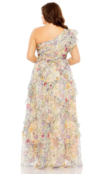 Mac Duggal 68546 - Printed Allover Asymmetrical Neck Dress Military Ball