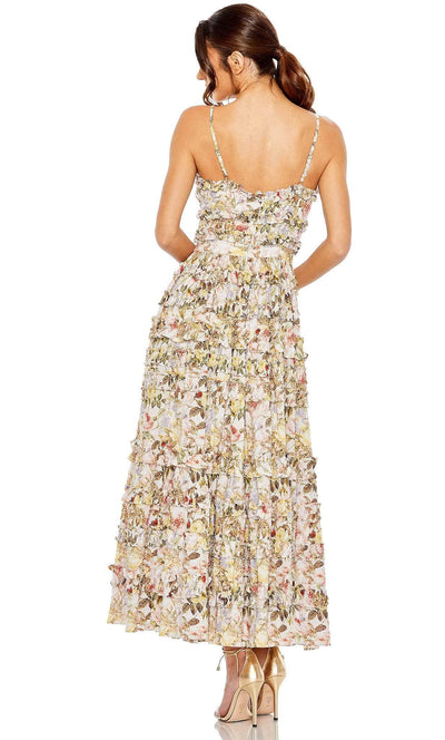 Mac Duggal 8026 - Floral Ruffled Detail Long Dress Evening Dresses