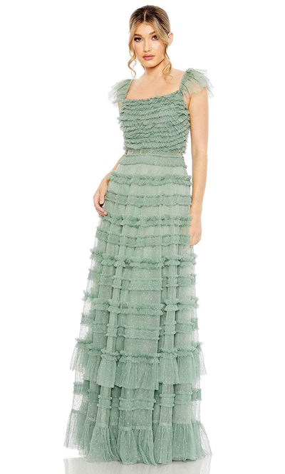 Mac Duggal 8052 - Ruffle Tiered Evening Gown Special Occasion Dress 2 / Jade