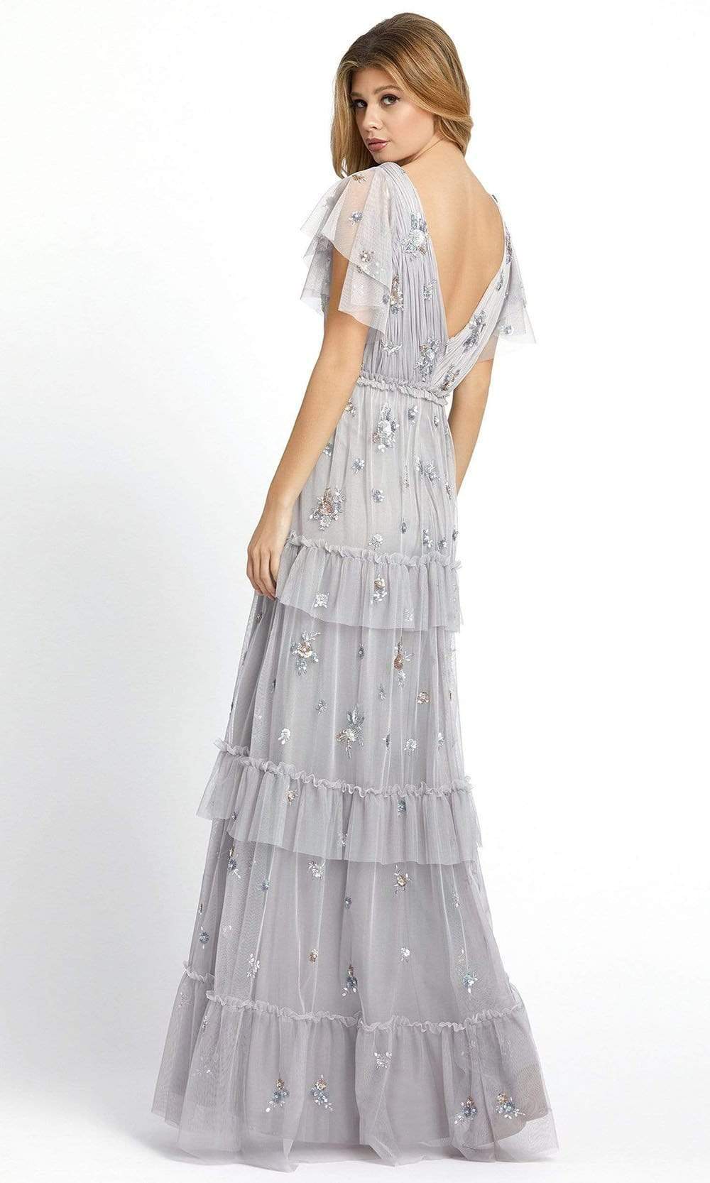 Mac Duggal - 9068 Embellished Deep V Neck A-Line Gown Prom Dresses