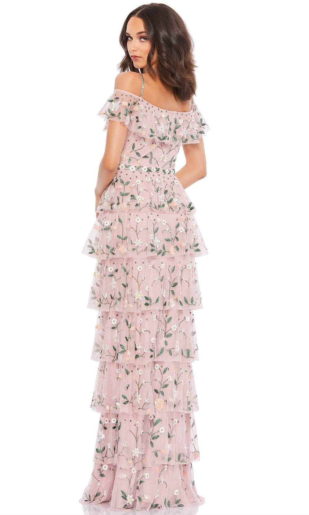 Mac Duggal - 9069 Embellished Off Shoulder Tiered Dress Evening Dresses