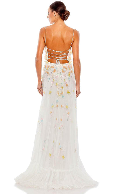 Mac Duggal 9163 - Scoop Floral Ruffled Prom Dress Prom Dresses