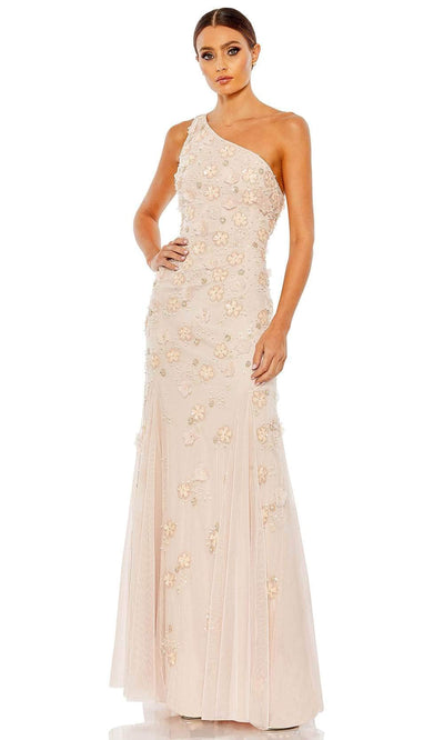 Mac Duggal 9168 - One Sleeve Embellished Evening Dress Evening Dresses 0 / Blush