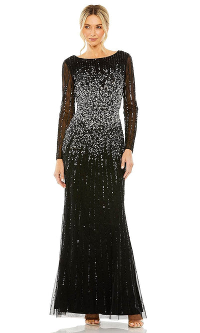 Mac Duggal 9226 - Sequined Column Evening Dress Evening Dresses 2 / Black