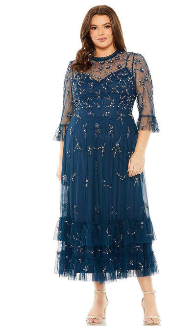 Mac Duggal 9263 - Embellished High Neck Midi Dress Mother of the Bride Dresses