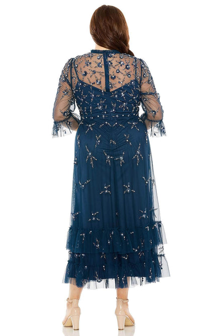 Mac Duggal 9263 - Embellished High Neck Midi Dress Mother of the Bride Dresses