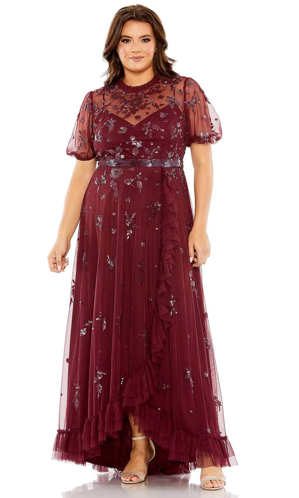 Mac Duggal 9269 - Embellished Evening Dress 14 /  Bordeaux