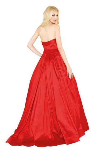 Mac Duggal Black White Red - 12132R Strapless Stretch Taffeta Ballgown Special Occasion Dress