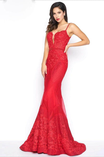 Mac Duggal - Black White Red Style 79082 Mermaid Dress Evening Dresses 0 / Red