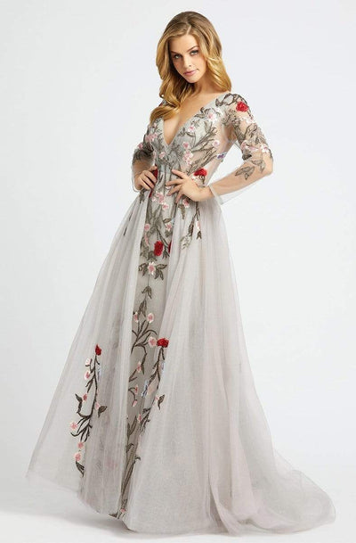 Mac Duggal Couture - 20125D Floral Embroidered Dress With Overskirt Evening Dresses