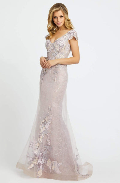 Mac Duggal Evening - 20144D Floral Appliqued V-Neck Mermaid Gown Special Occasion Dress