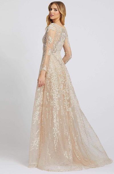 Mac Duggal Evening - 20212D Long Sleeve Embroidered A-Line Gown Evening Dresses