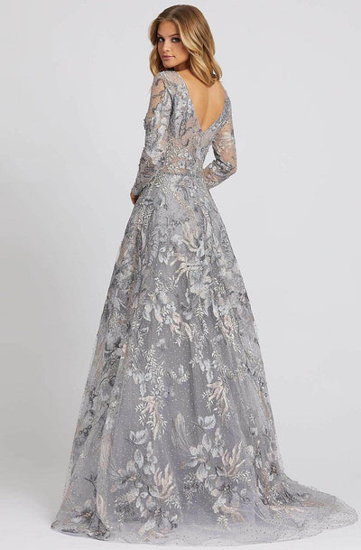 Mac Duggal Evening 20214D -  Floral Embroidered V-Shaped Back Mother of the Bride Gown Evening Dresses 12 