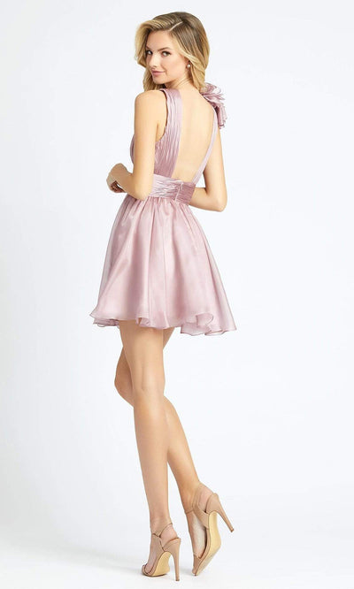 Mac Duggal - Sleeveless Open Back Shirred Pleated Dress 48952SC In Pink