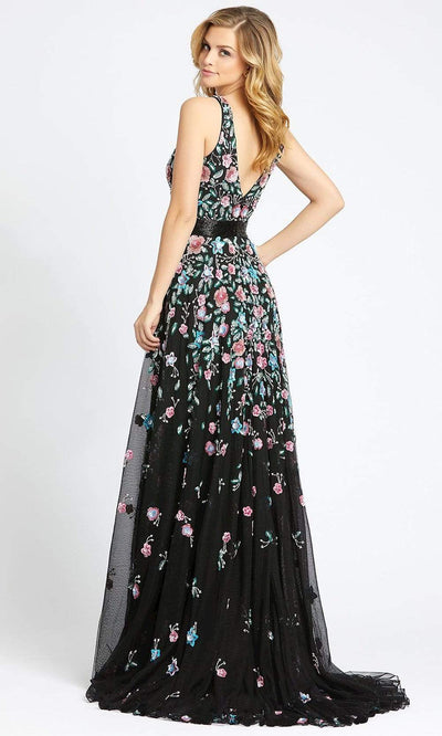Mac Duggal Evening - 4983D Embellished Deep V-neck A-line Gown Evening Dresses