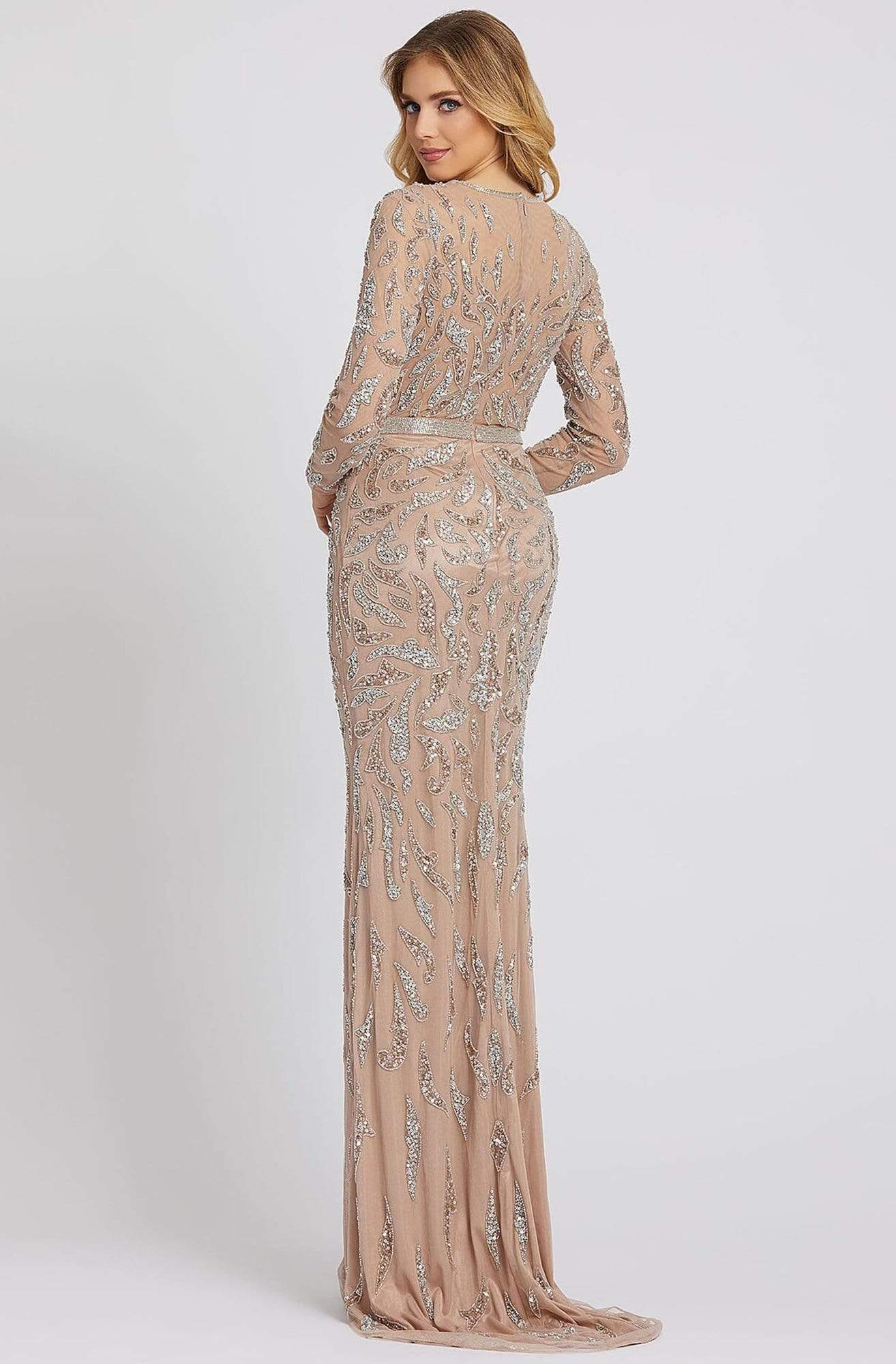 Mac Duggal Evening - 5124D Sequin Embellished Jewel Neck Evening Dress Evening Dresses