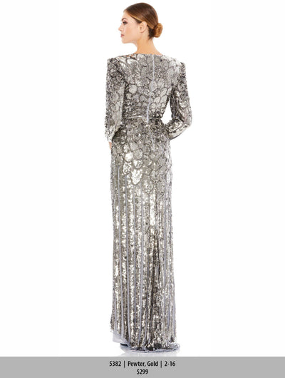 Mac Duggal Evening - 5382D Scallop Motif Sequin Gown Special Occasion Dress