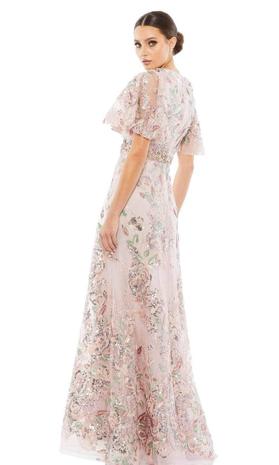 Mac Duggal Evening 67880 - Floral Sequin V-Neck Evening Dress Special Occasion Dresses