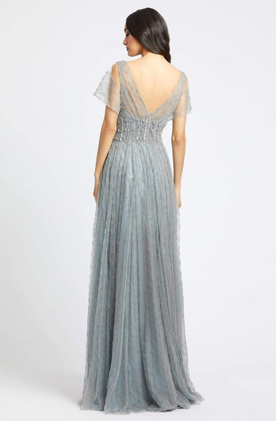 Mac Duggal Evening - 79219D Beaded Sheer Sleeves Empire Gown Evening Dresses