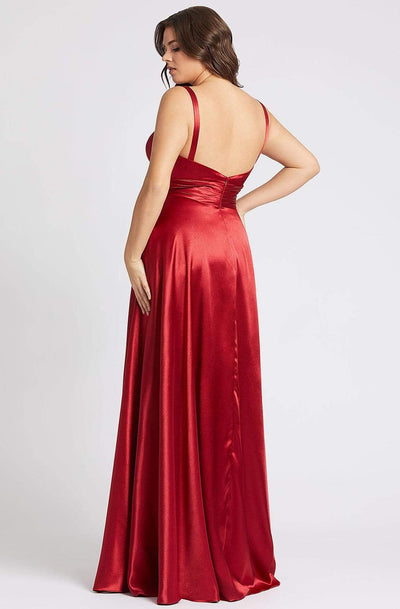 Mac Duggal Fabulouss - 49044F Deep V-neck Sheath Dress With Slit Evening Dresses