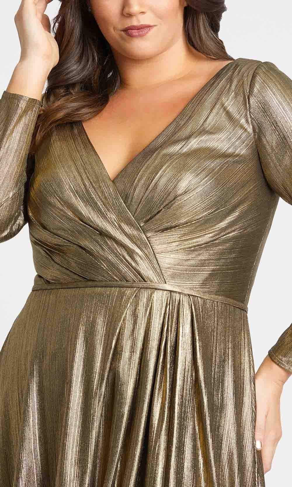 Mac Duggal Fabulouss - 49224F Long Sleeve V Neck Sheath Dress Homecoming Dresses
